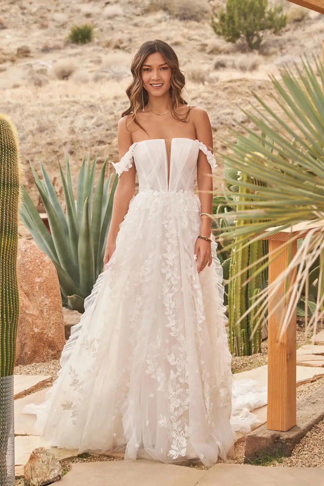 strapless straight-neck gown 
