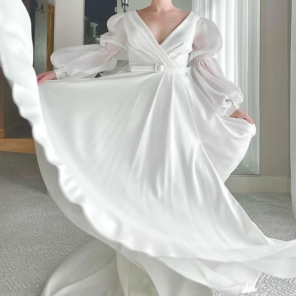 White wedding gown front