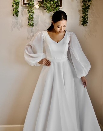 Malmrose Bridal Style #LunaModest #0 default Milk thumbnail