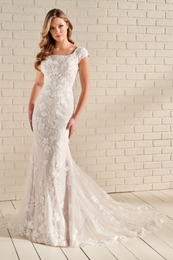 Modest by Mon Cheri Style #MOD955 #0 default Diamond White thumbnail