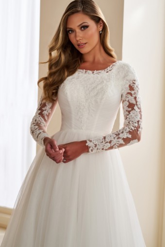 Modest by Mon Cheri Style #MOD302 #2 Diamond White thumbnail