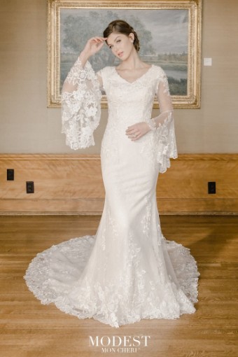 Modest by Mon Cheri Style #TR22056 #5 Ivory/Nude thumbnail